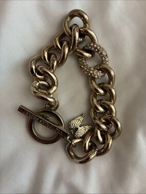 Victoria's Secret Silver-Tone Crystal Accent Chunky Link Bracelet